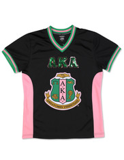 Alpha Kappa Alpha AKA Sorority Football Jersey-Black/Pink