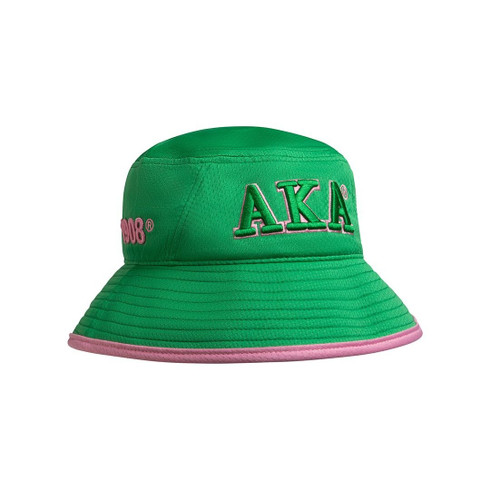 Alpha Kappa Alpha AKA Sorority Bucket Hat-Green/Pink
