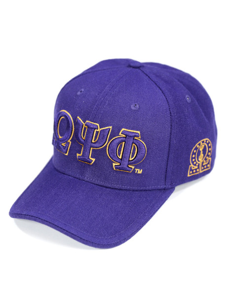 Omega Psi Phi Fraternity Hat- Three Greek Letters-Purple