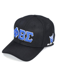 Phi Beta Sigma Fraternity Hat- Three Greek Letters-Black