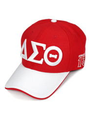 Delta Sigma Theta Sorority Hat- Three Greek Letters-Red
