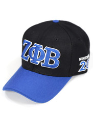 Zeta Phi Beta Sorority Hat- Three Greek Letters-Black