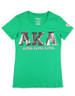 Alpha Kappa Alpha AKA Sorority Short Sleeve Shirt- Sequin Patch-Green