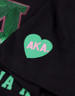 Alpha Kappa Alpha AKA Sorority Short Sleeve Shirt- Sequin Patch-Black