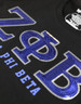 Zeta Phi Beta Sorority Short Sleeve Shirt- Sequin Patch-Black