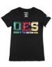 Order of the Eastern Star OES Short Sleeve Shirt- Sequin Patch-Black