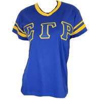Sigma Gamma Rho Sorority V-Neck with Stripes- Blue