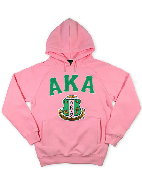 Alpha Kappa Alpha AKA Sorority Hoodie- Pink-Crest 