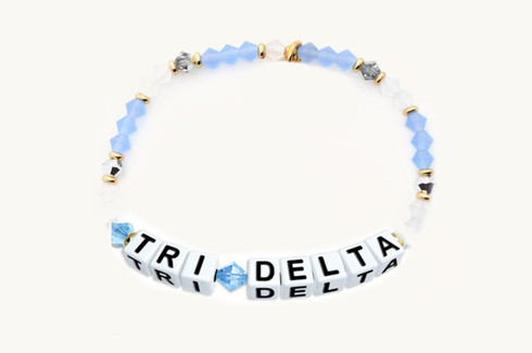 Delta Delta Delta Tri-Delta Sorority Glass Beaded Bracelet 