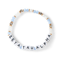 Zeta Tau Alpha ZTA Sorority Glass Beaded Bracelet 