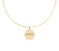 Alpha Chi Omega Sorority Paperclip Style Chain Necklace 