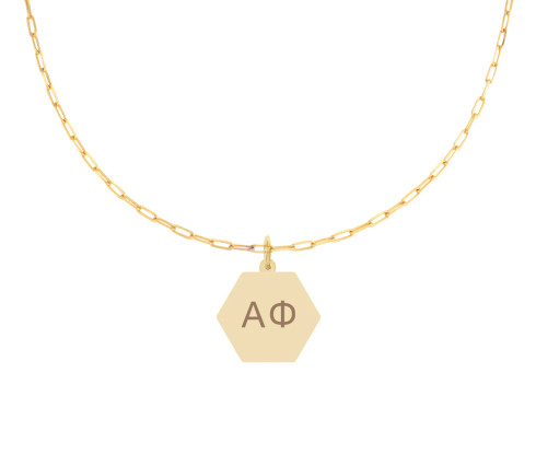 Alpha Phi Sorority Paperclip Style Chain Necklace 
