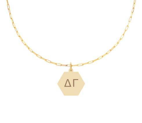 Delta Gamma Sorority Paperclip Style Chain Necklace 