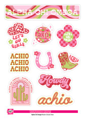 Alpha Chi Omega Sorority Stickers- Western Disco 