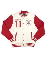 Kappa Alpha Psi Fraternity Fleece Jacket- Crimson/Cream