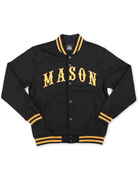 Mason Masonic Fleece Jacket- Black/ Gold-Front