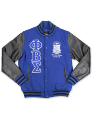 Phi Beta Sigma Fraternity Wool Jacket- Black/Blue-Front