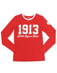 Delta Sigma Theta Sorority Long Sleeve Shirt- Founding Year-Heart-Red