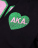 Alpha Kappa Alpha AKA Sorority Long Sleeve Shirt- Founding Year-Heart-Black