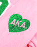 Alpha Kappa Alpha AKA Sorority Long Sleeve Shirt- Founding Year-Heart-Pink