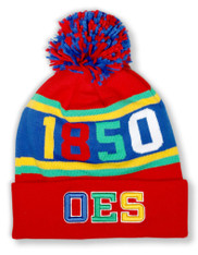 Order of the Eastern Star OES Pom Beanie-Founding Year-Red