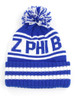 Zeta Phi Beta Sorority Pom Beanie-Z PHI B- Blue/White