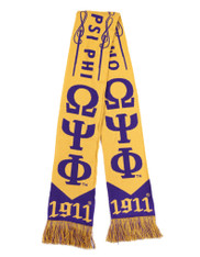 Omega Psi Phi Fraternity Scarf-Old Gold/Purple