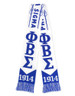 Phi Beta Sigma Fraternity Scarf-White/Blue