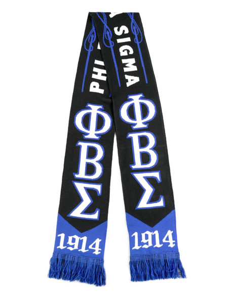 Phi Beta Sigma Fraternity Scarf-Black/Blue
