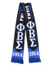 Phi Beta Sigma Fraternity Scarf-Black/Blue