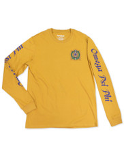 Omega Psi Phi Fraternity Long Sleeve Shirt-English Spelling-Old Gold