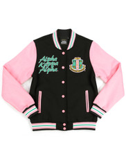 Alpha Kappa Alpha AKA Sorority Fleece Jacket-Black/Pink