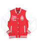 Delta Sigma Theta Sorority Fleece Jacket-Red/White-Front