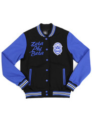 Zeta Phi Beta Sorority Fleece Jacket-Blue/Black