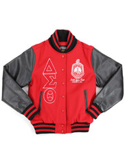 Delta Sigma Theta Sorority Wool Jacket-Red/Black-Front