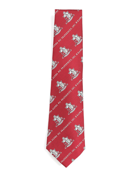Kappa Alpha Psi Fraternity Necktie- Crest-Red 