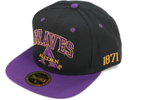 Alcorn State University Snapback Hat-Black-Front