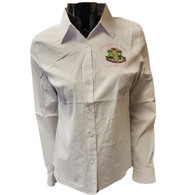 Alpha Kappa Alpha AKA Sorority Button Down Collar Shirt- White