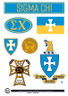 Sigma Chi Fraternity Sticker Sheet
