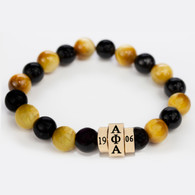 Alpha Phi Alpha Fraternity Natural Stone Bead Bracelet – Black & Gold