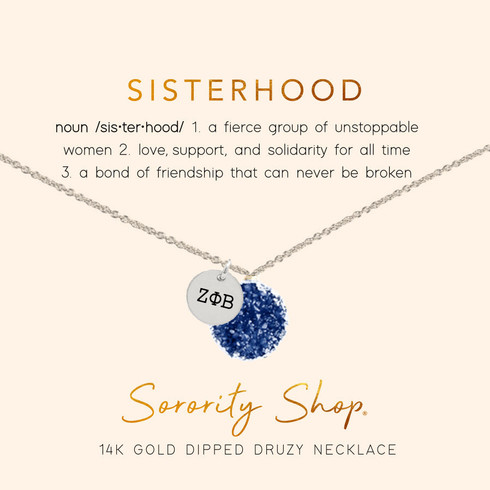 Zeta Phi Beta Sorority Druzy Necklace 