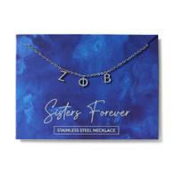 Zeta Phi Beta Sorority Necklace- Sisters Forever- Three Greek Letters