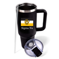 Sigma Nu Fraternity Stainless Steel Tumbler with Handle