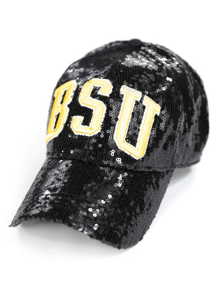 Bowie State University Sequin Hat-Black-Front
