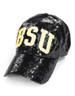 Bowie State University Sequin Hat-Black-Front
