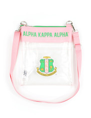 Alpha Kappa Alpha AKA Sorority Clear Cross Body Bag- Pink