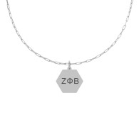 Zeta Phi Beta Sorority Paperclip Style Chain Necklace 