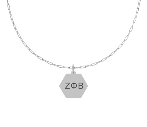 Zeta Phi Beta Sorority Paperclip Style Chain Necklace 