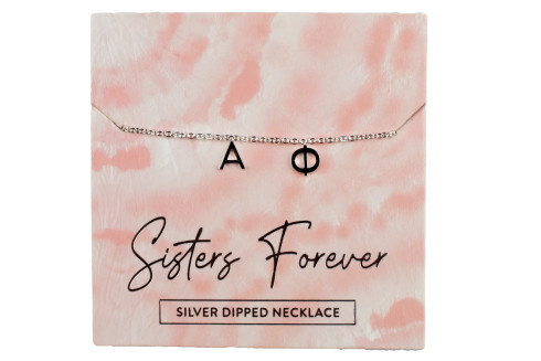 Alpha Phi Sorority Sisters Forever Necklace- Silver