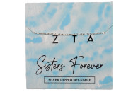 Zeta Tau Alpha ZTA Sorority Sisters Forever Necklace- Silver